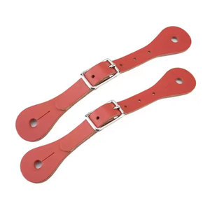Lanières d'éperons en cuir de vache noir sur mesure boucles en alliage équipement équestre bottes d'équitation en métal robuste coupe réglable solide longue - Product Image 3
