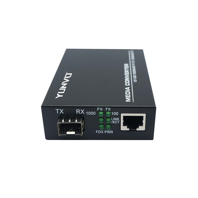 Yunvo Gigabit Ethernet Media Converter 1x 10/100/1000Base-T RJ45 to 1x 100/1000Base-X SFP Slot SFP Media Converter