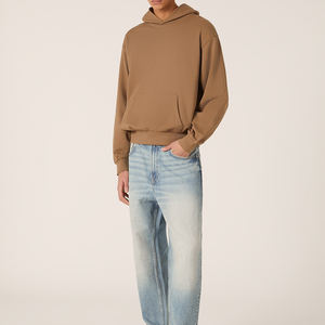 Sweat à capuche personnalisé épais Boxy Fit 500 Gsm vierge surdimensionné épais 100% coton unisexe sans ficelle à double couche - Product Image 3