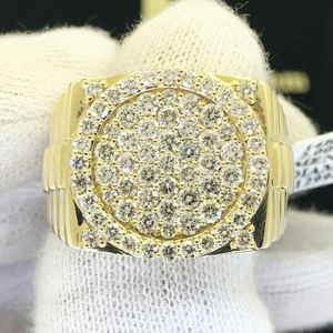 Nouvelle arrivée 14K or VVS diamant naturel bague de fiançailles pour hommes Hip Hop Style Fine Jewelry - Product Image 4
