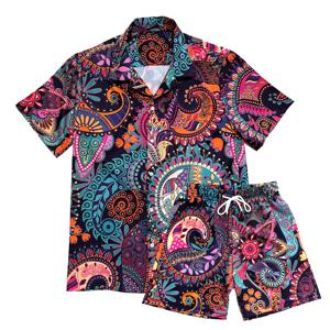 ชุดกางเกงขาสั้นพิมพ์ลาย3D สำหรับผู้ชายชุดเสื้อยืดกางเกงขาสั้นระบายอากาศได้ดีผ้าคอตตอน100% ฤดูร้อน - Product Image 2