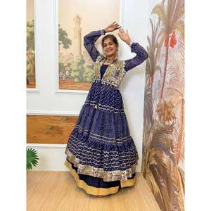 NAVRATRI SPECIAL SHRUG, BLONAVRATRI SPECIAL SHRUG, BLUSE & LEHENGA ON FAUX GEORGETTE & RAYON CON BANDHANI - Product Image 1