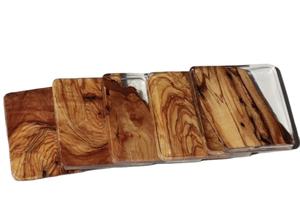 Dessous de verre Offre Spéciale en bois d'acacia et résine de conception artistique pour boissons Fournitures d'hôtel et de restaurant Design unique fait à la main - Product Image 4