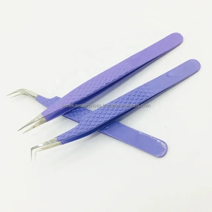 Print Logo Fiber Tip Eyelash Tweezers 45 75 90 Degree Nano Grip Lash Tweezers Custom Private Label Eyelash Extension Tools - Product Image 5