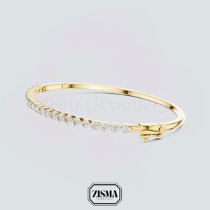 Bracelet de tennis en or massif 18 carats 14 carats 10 carats avec diamants certifiés IGI Bracelet en diamant cultivé en laboratoire pour femmes Cadeau de bijoux de luxe fins - Product Image 2