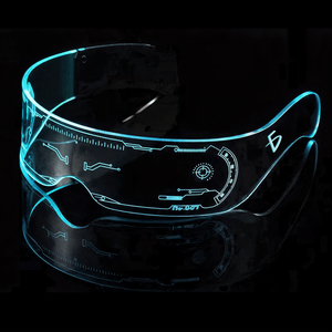 Occhiali LED con 7 Colori e 5 Modalità, Montatura in Plastica Trasparente - Product Image 1