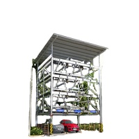 Système de levage de stationnement extérieur intelligent à IA avec stationnement vertical rotatif à 4 poteaux, élévateur pour 3 voitures, capacité de 1800 à 2500 kg, abri de voiture
