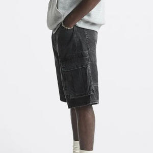Custom <b>High</b> <b>Waist</b> Summer Straight Knitted <b>Jeans</b> <b>Shorts</b> Men 100% Cotton Heavyweight Light Wash Streetwear Denim Oem Service - Product Image 6