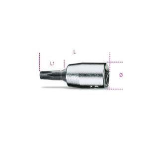 Llaves de vaso cromadas de 1/4 de pulgada con punta pulida para tornillos Torx - Product Image 1