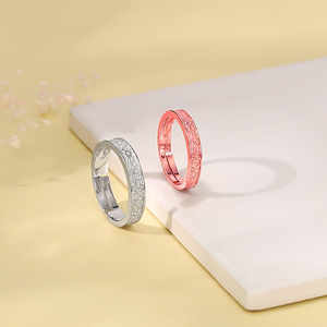 สายรัดคู่สีทอง18K สีโรสโกลด์18K ลายหัวใจสีเหลืองและแพลตตินัมประดับหินชุบโรเดียม - Product Image 3