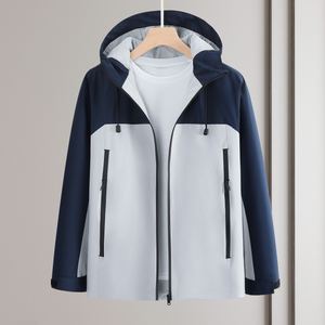 Conjunto de Sudadera con Capucha y Pantalones de Chándal para Hombre, de Invierno, Ajuste Regular, 100% Algodón, Impermeable, con Cremallera, Estilo Urbano, Esenciales, Forro Polar Liso Teñido - Product Image 1