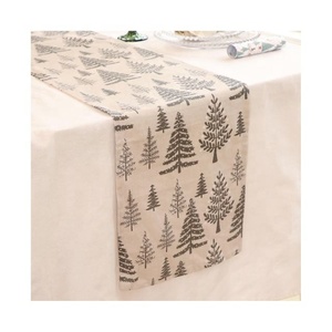 Silver White Jacquard Embroidered Custom Luxury Wholesale Cotton Dining Unique Dust-proof Floret Rectangular <b>Table</b> Runner Sets - Product Image 2