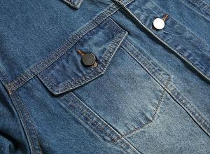 Veste denim unie personnalisée pour hommes avec procédé de revêtement Vêtements d'extérieur de haute qualité - Product Image 4