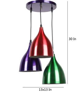 Lámpara de techo colgante cónica de Metal Multicolor para sala de estar, dormitorio, comedor, salas de estar, dormitorios, áreas de comedor o pasillos - Product Image 3