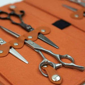 Estuche de calidad Premium para 6 tijeras, estuche de exposición de cuero genuino para salón de peluquero, 6 estuches de exhibición, logotipo personalizado - Product Image 5