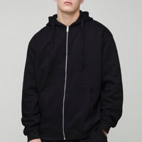Sudadera con capucha de algodón 100% personalizada con logo bordado 3D, forro polar grueso, cálida, cortavientos, con cremallera, estilo gótico oversize para hombre, la más vendida para invierno.