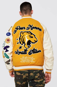 Chaqueta de Béisbol Universitaria de Manga Larga para Hombre, Estilo Urbano, Personalizable con Logotipo Frontal, Impermeable y Reversible, de Alta Calidad - Product Image 3