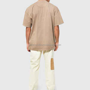 Meilleure qualité 100% coton hommes T-shirt surdimensionné tissu respirant broderie personnalisée Logo teint uni - Product Image 4