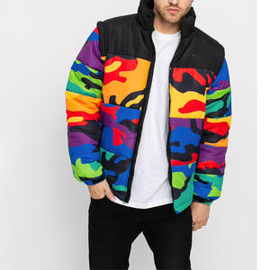 10% de descuento en chaquetas estampadas de colores del arco iris para hombres, gran oferta, última llegada, Parka Softshell de camuflaje con estilo de invierno, chaquetas acolchadas - Product Image 2