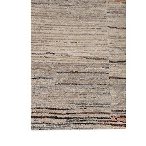 Tapis en laine noué à la main Aprezo Ivory AKWL-2115, tapis abstrait pour salon, entrée, couloir, tapis rectangulaires en puzzle pour adolescents - Product Image 4