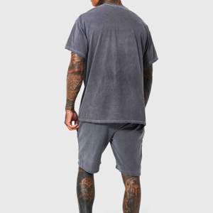 Conjunto de dos piezas de algodón informal de moda de verano 2025 para hombre, camiseta y pantalones cortos de manga corta transpirables - Product Image 3