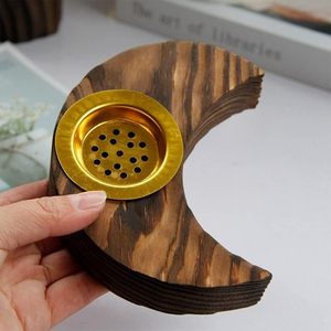 <b>Wooden</b> Moon Shape Incense Burner Candlestick Ornament Ramadan Crescent Incense Holder Home Aromatherapy <b>Desktop</b> Decoration - Product Image 5