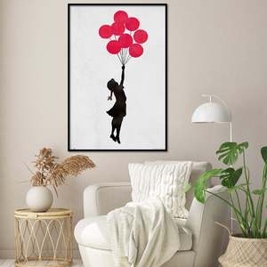 Póster en Lienzo de Banksy con Diseño de Niña Flotante para Decoración de Pared - Product Image 1