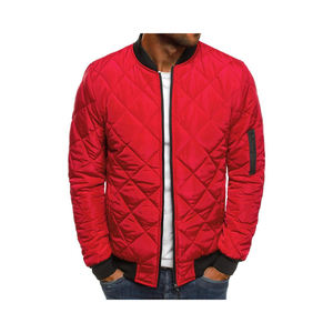 Venta al por mayor hombres acolchado abrigos Casual Zip Up Winter Bomber Jacket con personalización Outwear puffer chaqueta de invierno - Product Image 2