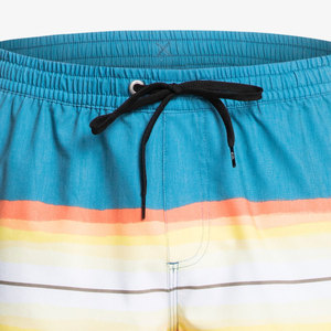 Pantalones cortos de playa para hombre con acabado resistente al agua y sensación ligera a rayas, pantalones cortos de playa para hombre con cintura ajustable con cordón - Product Image 6