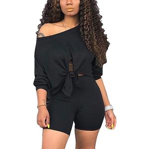 Sudadera de algodón 100% para mujer, sudadera recortada de verano más vendida con diseño de nudo frontal, precio al por mayor, ropa de verano absorbente - Product Image 3