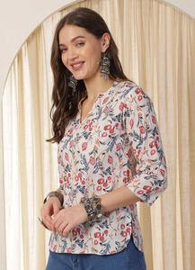 Blusa de Rayón Cómoda de Corte Regular, Largo de 27 Pulgadas - Product Image 6
