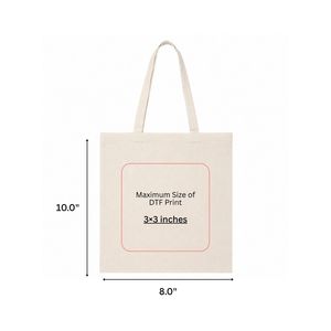 Bolsa de Mano Priglob Exim de Lona de Algodón de Color Sólido, 8x10 Pulgadas, con Logotipo Azul Serigrafiado, Asa Larga, para Compras y Negocios - Product Image 3