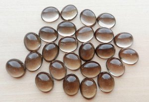Vivaaz Gems IGI Certifié AAA Grade 7x9mm Cabochon de Quartz Fumé Naturel Pierre Précieuse Cristal Lisse Forme Ovale Lâche Calibré - Product Image 2