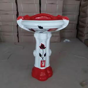 Juego de lavabo de cerámica esterlina grande Lavabo Con pedestal para Baño - Product Image 5