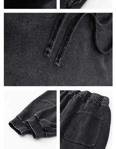 Haute qualité Vintage unisexe surdimensionné pantalons de survêtement 100% coton taille élastique Streetwear décontracté coupe ample pantalon - Product Image 6