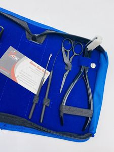 Kit de herramientas de alicates de extensión de pelo multifuncional profesional al por mayor alicates de prensa de cinta de acero inoxidable mate negro - Product Image 2