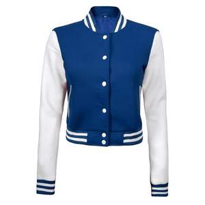 100% Breathable Custom <b>Wool</b> Material Made Women Crop Varsity Jacket 2025 Custom Closure Design Crop Jacket Women Varsity Jacket - Product Image 4