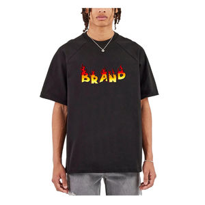 T-shirt pour homme en jersey 100% coton de qualité supérieure, taille plus, coupe ample, 220 GSM, logo imprimé par transfert thermique personnalisé - Product Image 1