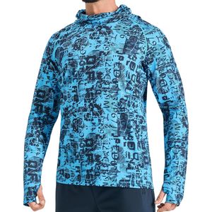 Camisas con capucha de compresión de secado rápido para hombres negros, camiseta de entrenamiento transpirable para correr en el gimnasio al aire libre - Product Image 3