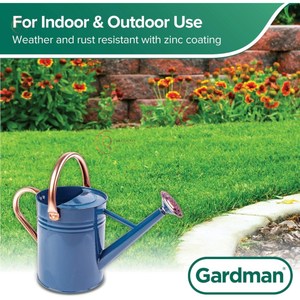 กระป๋องรดน้ำโลหะสีน้ำเงินผสมสีฟ้าพืชในบ้านและสวนสามารถชลประทานกระป๋องโลหะที่มีด้ามจับสีทอง - Product Image 5