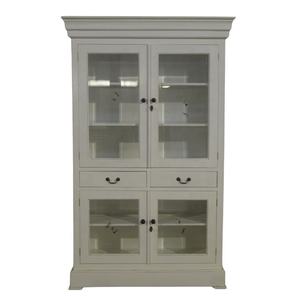 Librerías Modernas Minimalistas, Librería de Madera Blanca con Puertas de Vidrio, Funciona como Aparador de Cocina - Product Image 1