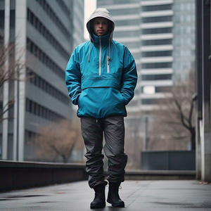 Survêtement coupe-vent pour hommes Veste d'hiver à capuche et fermeture éclair Ensembles de pantalons de pluie Tenue coupe-vent de randonnée pour hommes vente en gros - Product Image 3