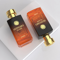 Flacon de parfum carré plat de luxe 100 ml en verre avec sérigraphie, élégant, vide, pour cosmétiques, avec couvercles en plastique, diffuseur de parfum