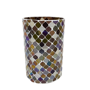 Porte-bougie votif en verre décoratif pour la maison Aqua Foil Mosaic Candle Stand & Holder For Hotels & Living Room Decoration - Product Image 4