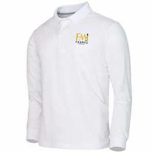 Camisetas Polo de cuello vuelto ajustadas con tela de algodón 100%, polos de secado rápido para hombre para logotipo impreso personalizado - Product Image 1