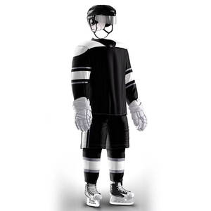 Ensemble de maillots de hockey sur glace sur mesure de haute qualité, dernier design, uniforme unisexe adulte, 100% polyester, séchage rapide, respirant, personnalisé - Product Image 4