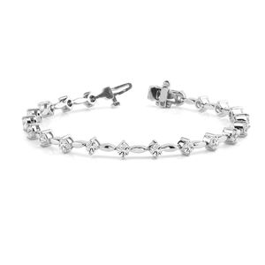 ชุดกำไลข้อมือเทนนิสสำหรับผู้หญิงชุดง่ามเพชรทรงกลม7.50มม. สไตล์ไม่เหมือนใคร - Product Image 2