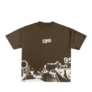 Camiseta de gran tamaño con diseño personalizado para hombre, ropa de calle Vintage con lavado ácido, serigrafiada de algodón 100%, DTG/DTF, de punto para hombre - Product Image 4