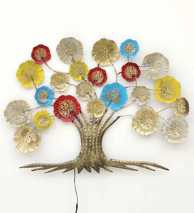 Sculpture d'arbre en métal et aluminium multicolore, trophée décoratif imprimé sur mesure pour la maison, le bureau et la vitrine en laiton. - Product Image 1
