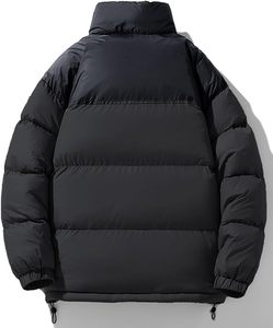 Veste matelassée en toile pour homme avec logo personnalisé en gros, manteau d'hiver chaud, col montant, fermeture éclair, imperméable, écologique, rembourrée - Product Image 2